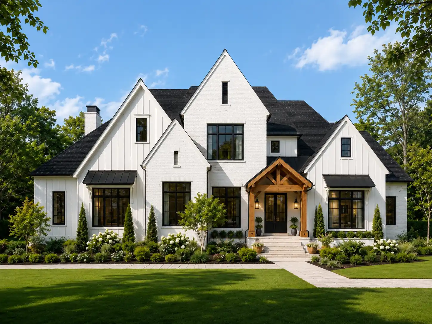 Completed custom Lowcountry home surrounded by mature palms and native landscaping