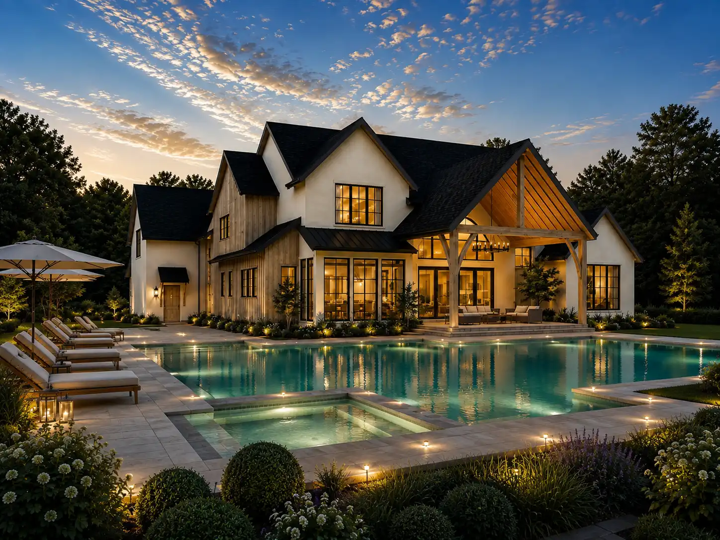 Luxury Lowcountry residence with a pool and refined coastal architecture