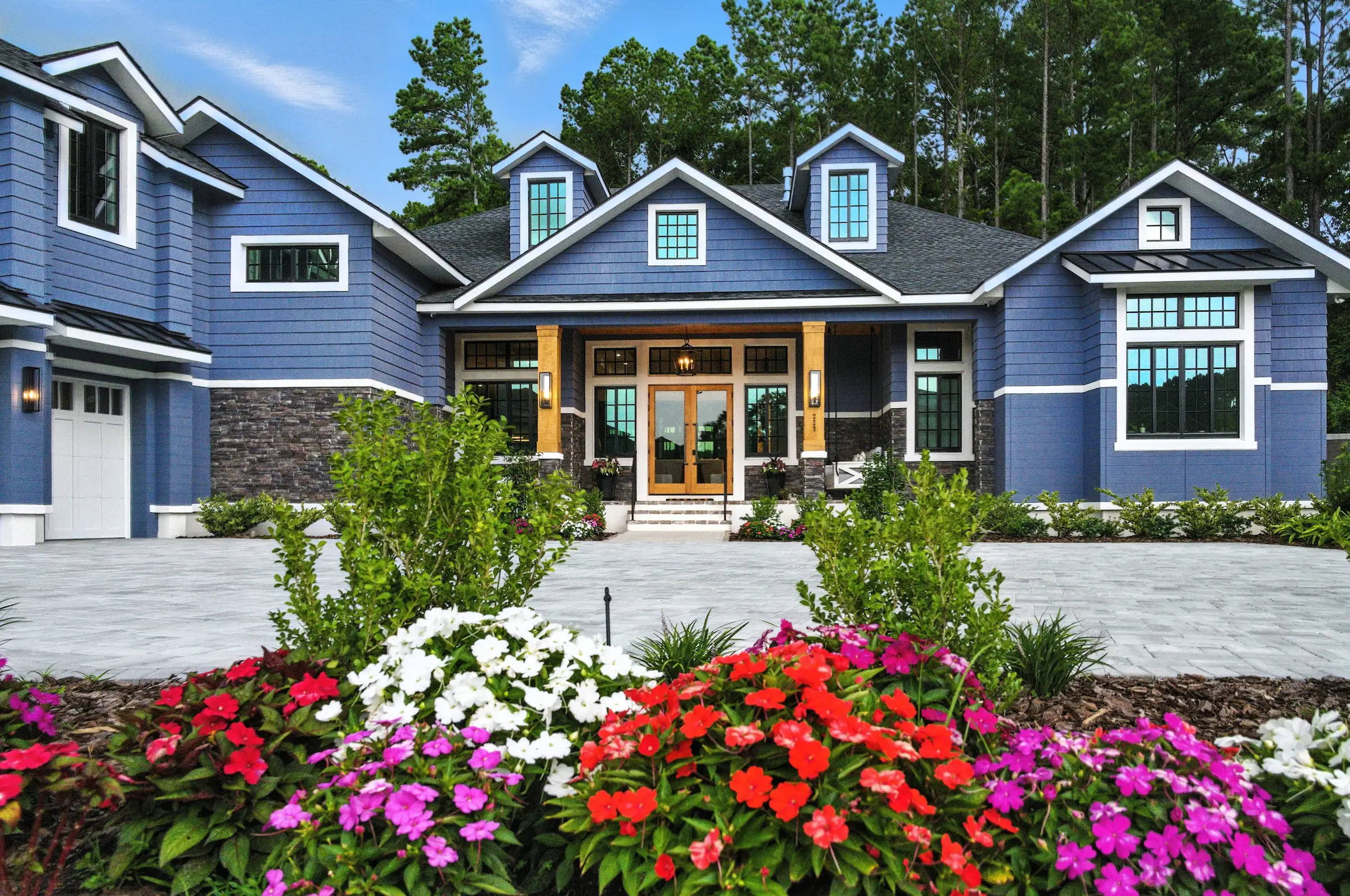 Coastal Craft completed coastal home exterior with covered porch