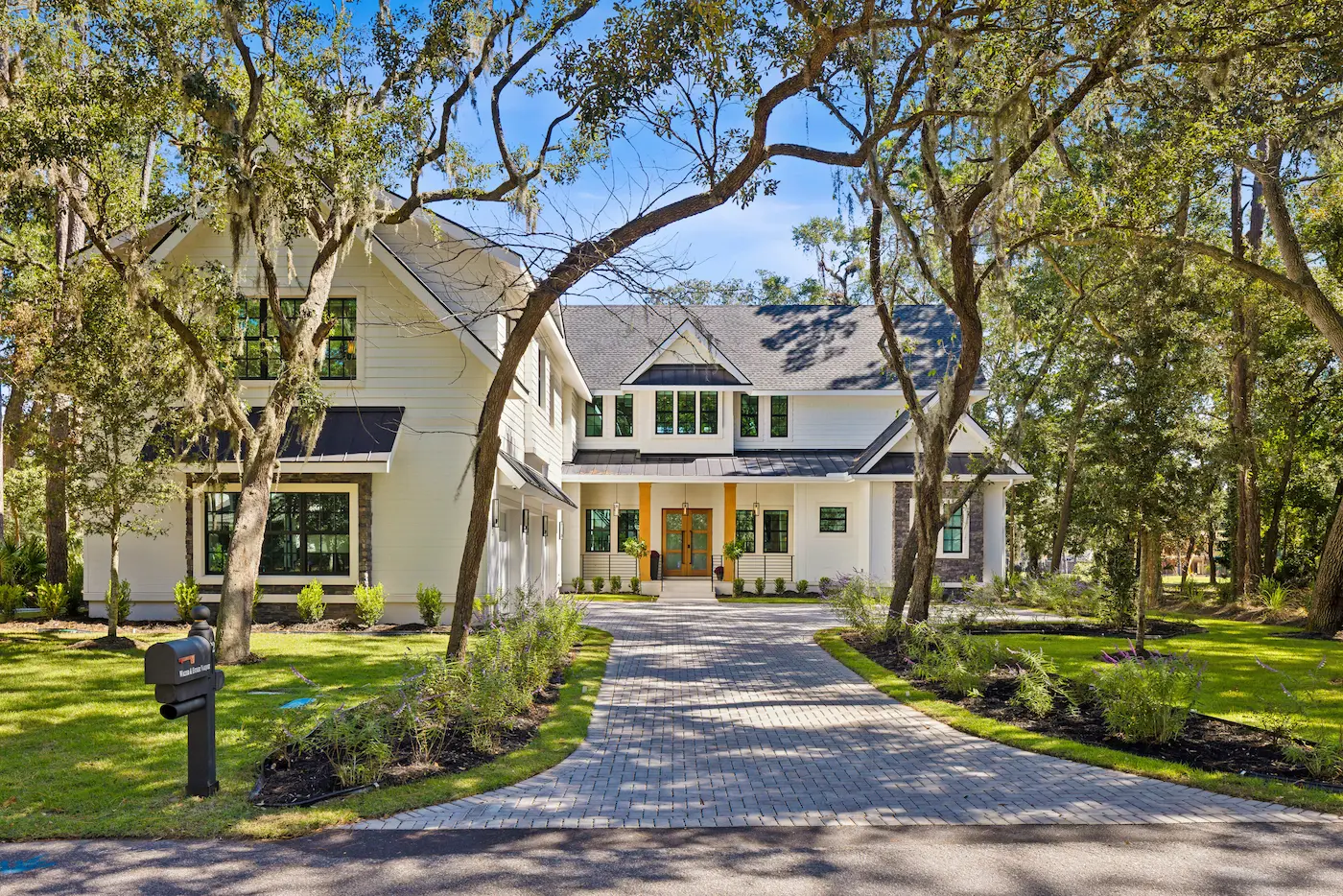 Timber & Tone completed home entrance with covered porch